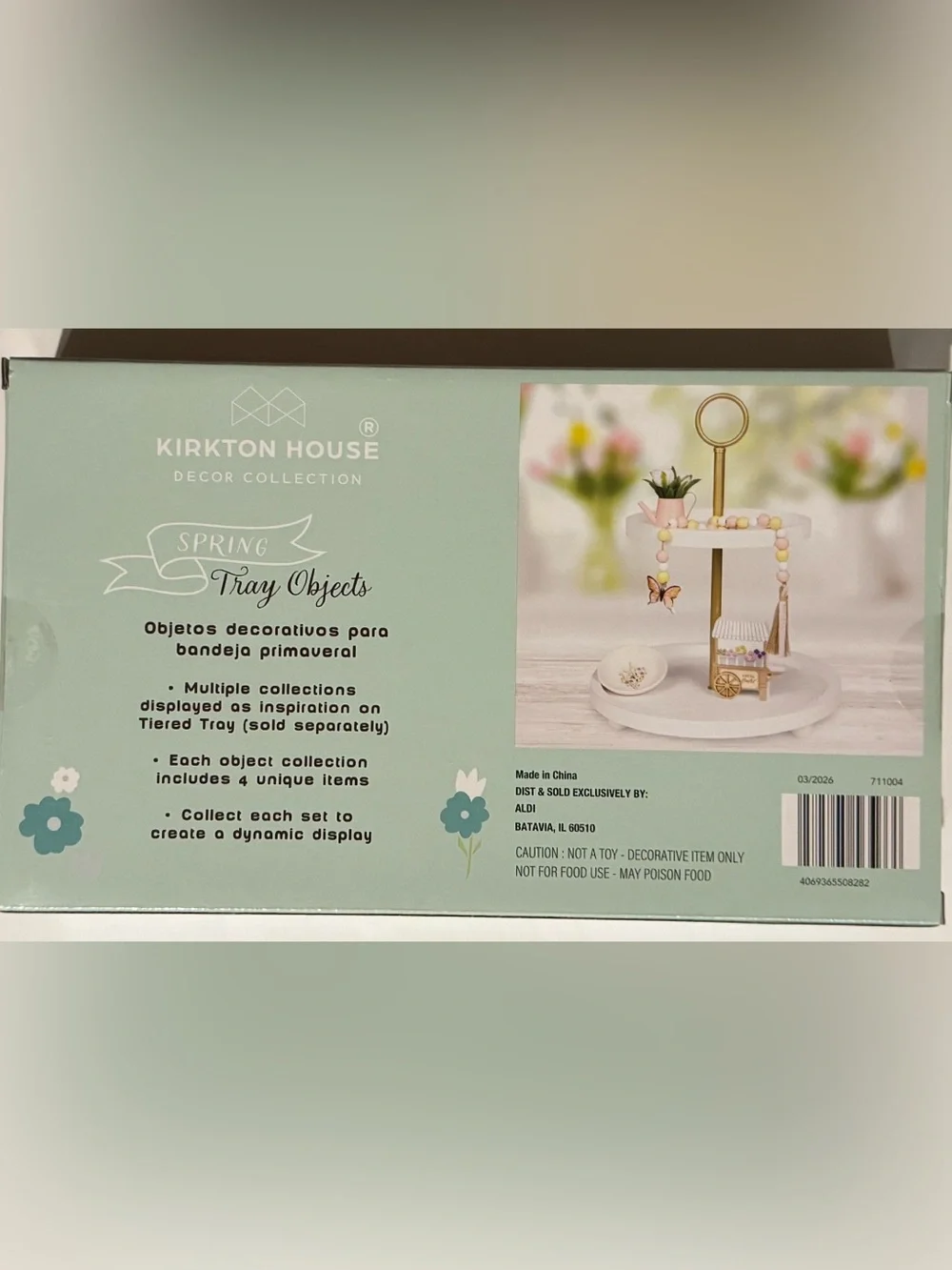 Aldi Spring Decor Kirkton House Flower Cart Decorative Spring Tray Objects NIB